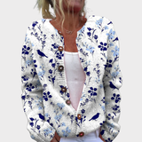 Vintage Flower Art Print | Buttoned Cardigan Sweater