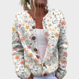 Cute and Fresh Little Flowers Print Buttoned Cardigan Sweater
