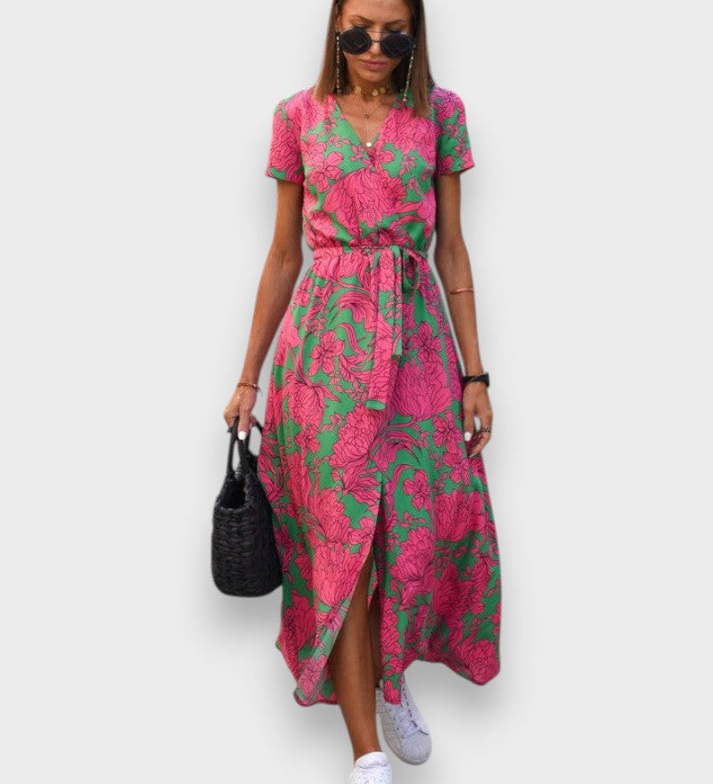 Eithne - Midi Dress with Floral Print - Charlotte & Willow