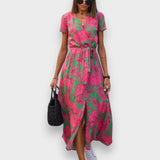 Clémence - Midi Dress with Floral Design