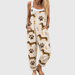 Soft Dungarees with Puppy Print - Charlotte & Willow