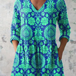 Deirdre V Neck Long Blouse - Charlotte & Willow