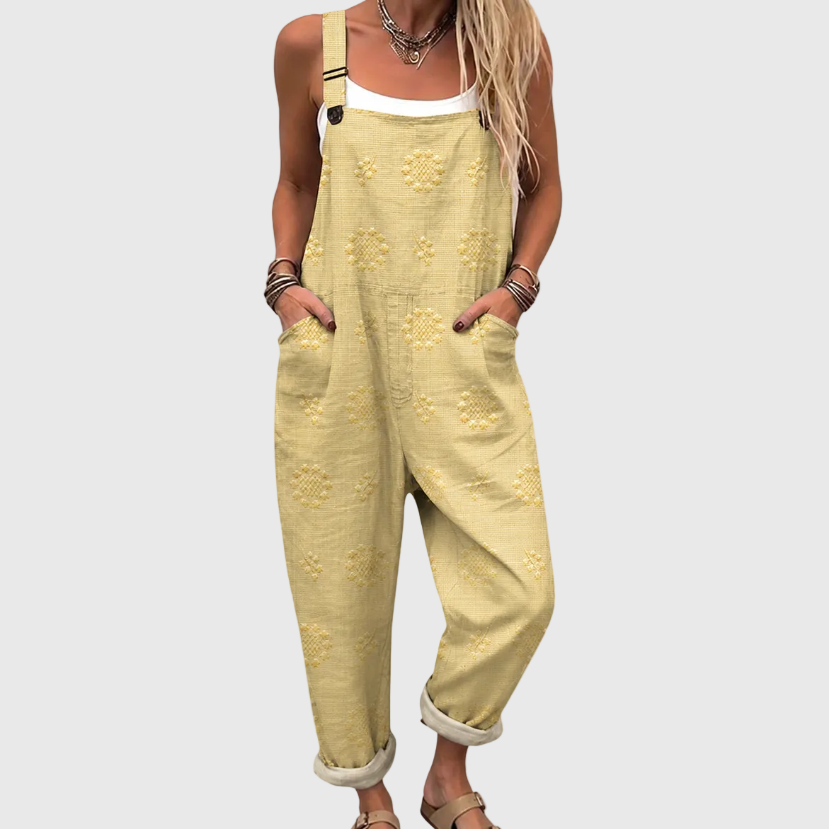 Soft Yellow Dungarees with Relaxed Fit - Charlotte & Willow