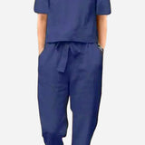 Cotton-Linen Blend Monochrome Two-Piece Set