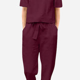 Cotton-Linen Blend Monochrome Two-Piece Set