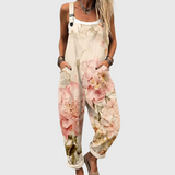 Beige Graphic Dungarees - Charlotte & Willow