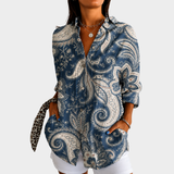 Ailish - Graceful Coastal Paisley Blouse