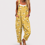 Soft Yellow Dungarees with Bee Pattern - Charlotte & Willow