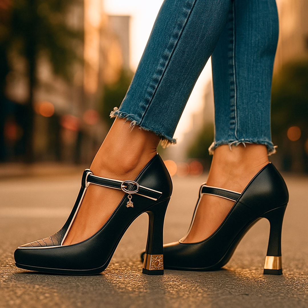 Medbh - T-Strap High Heels - Charlotte & Willow