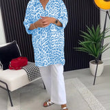 Isobel™ Elegant Leopard Printed Collar Blouse