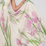 Sinead Pleated Midi Dress - Charlotte & Willow, front view