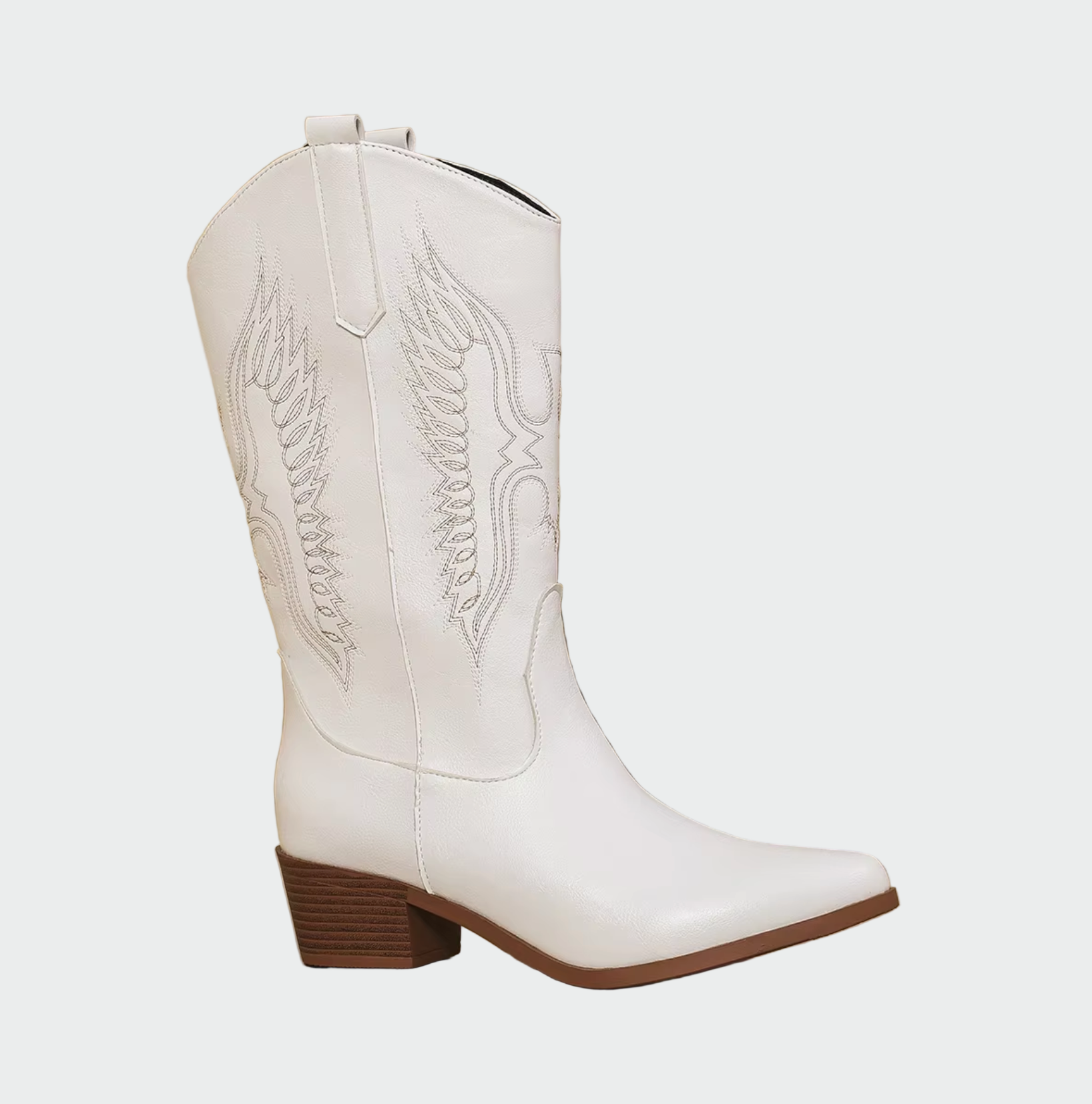 Gobnait - Embroidered Western-Style Boots - Charlotte & Willow, front