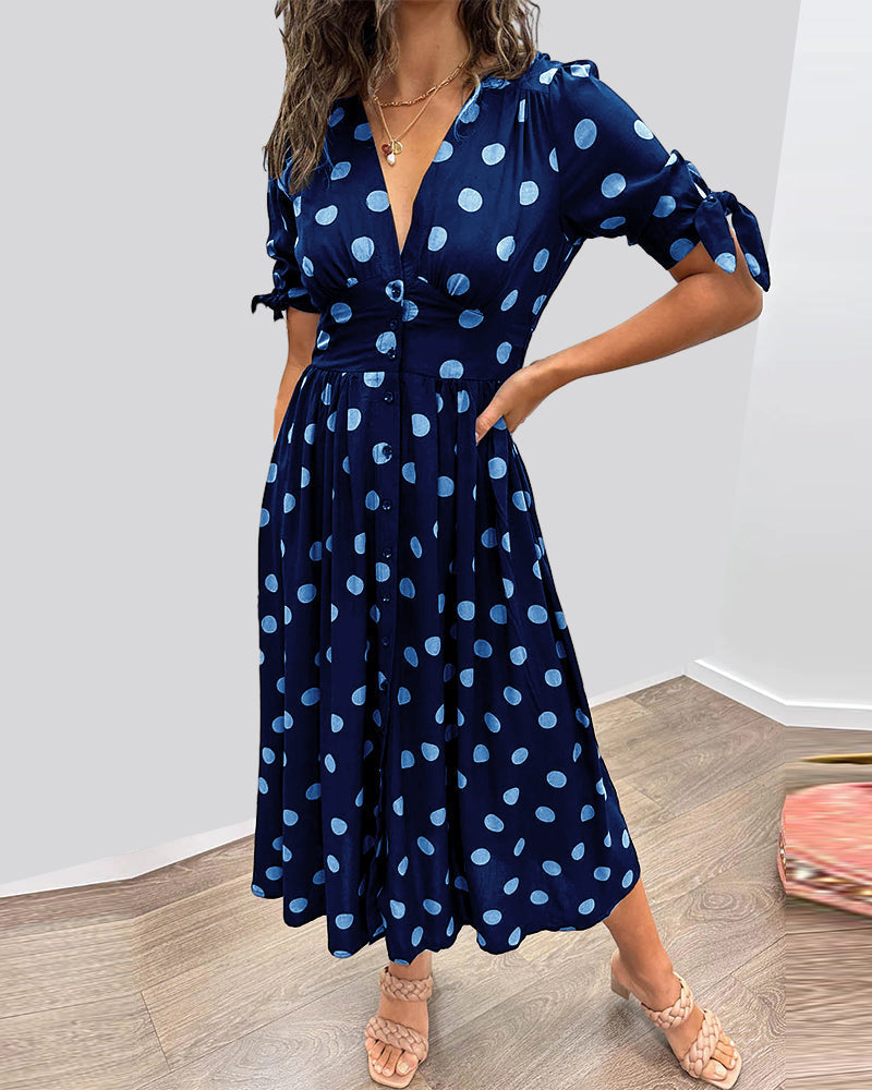 Clara - Robe Élégante Pois