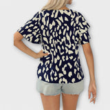 Amélie - Leopard Print Neckline Top