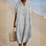 Inès - Striped Cotton Midi Dress