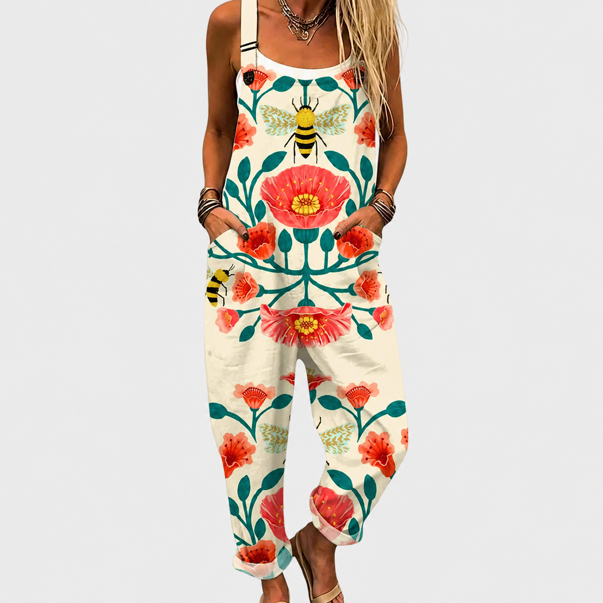 Effortless Print Dungarees - Charlotte & Willow