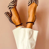 Noémie - Striped Zebra Sandals