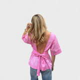 Romane - V-Neck Open Back Blouse