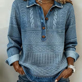 Lunad | Trendy Sweatshirt with Half Button and Collar
