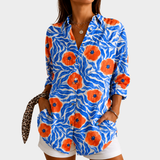 Doreen - Coastal Blossom Bold Blouse