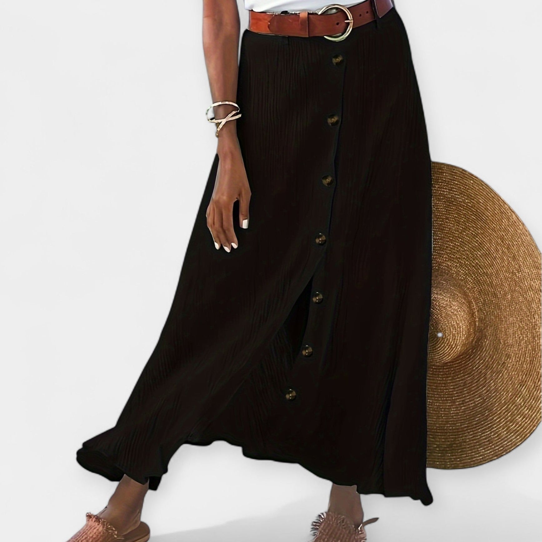Blánaid - Sophisticated Maxi Skirt - Charlotte & Willow, styled look