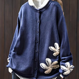 Justine - Blue Floral Knit Cardigan