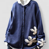Justine - Blue Floral Knit Cardigan