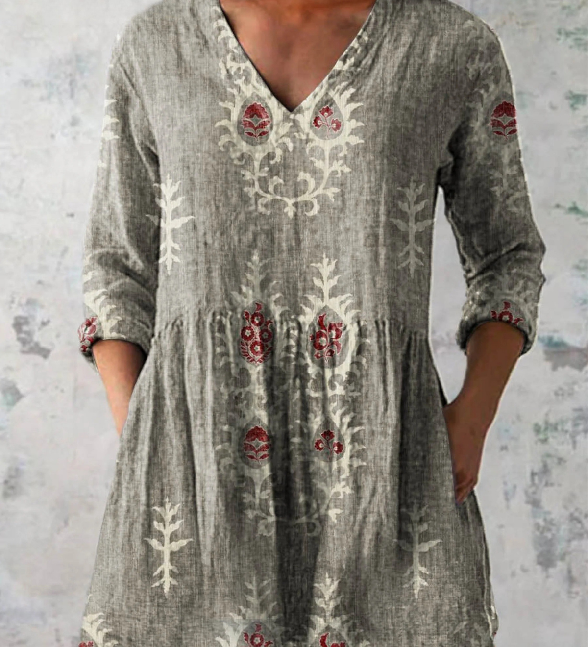 Roisin V Neck Long Blouse - Charlotte & Willow