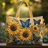 Bolso Artesanal de Girasoles y Mariposas Azules