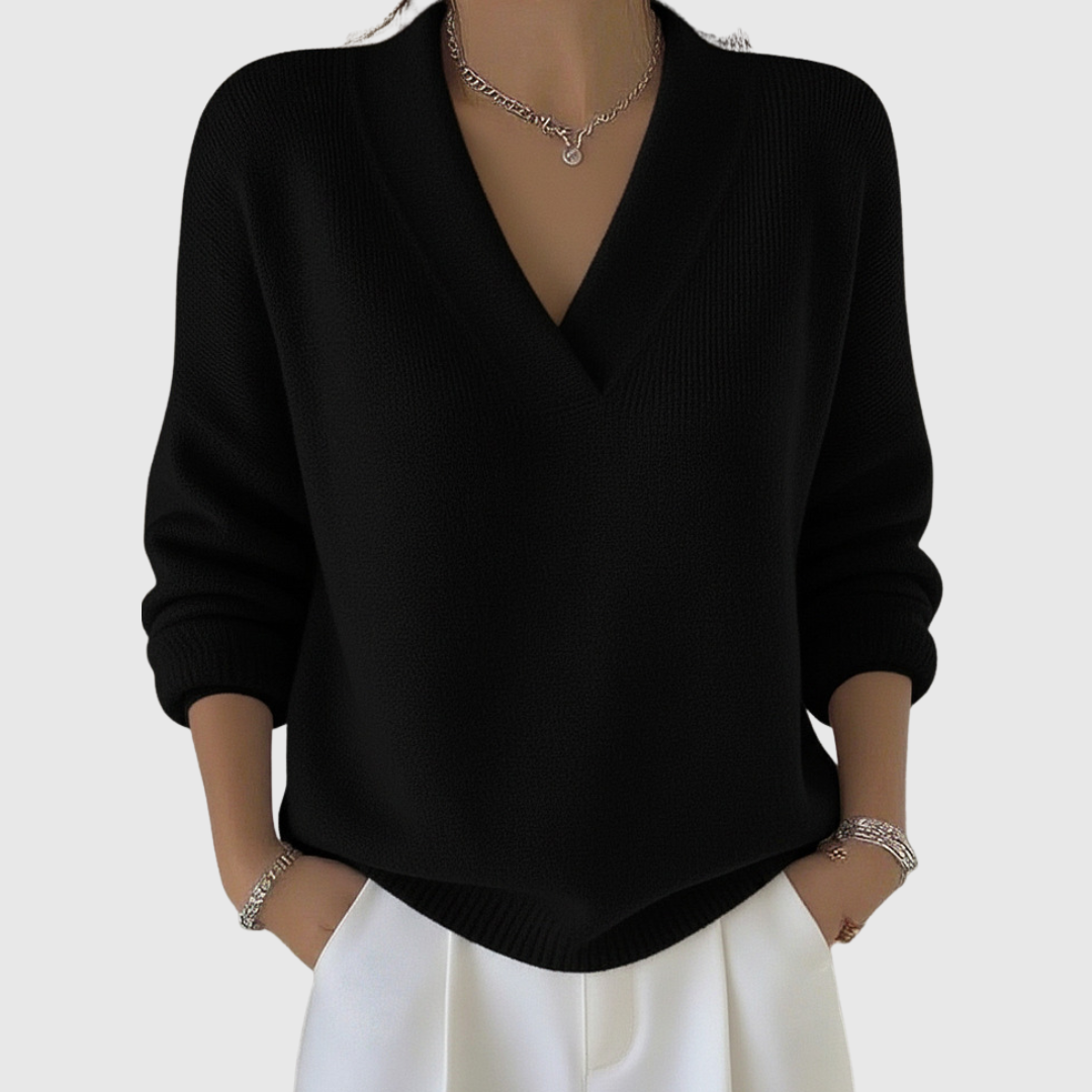 Ailbhe | Relaxed Fit Soft V-Neck Jumper