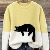 Caitlin – Casual Cat Graphic Sweater