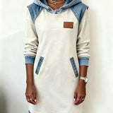Katnise | Casual Hooded Dress with Contrasting Style