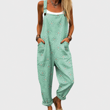 Green Floral Dungarees - Charlotte & Willow