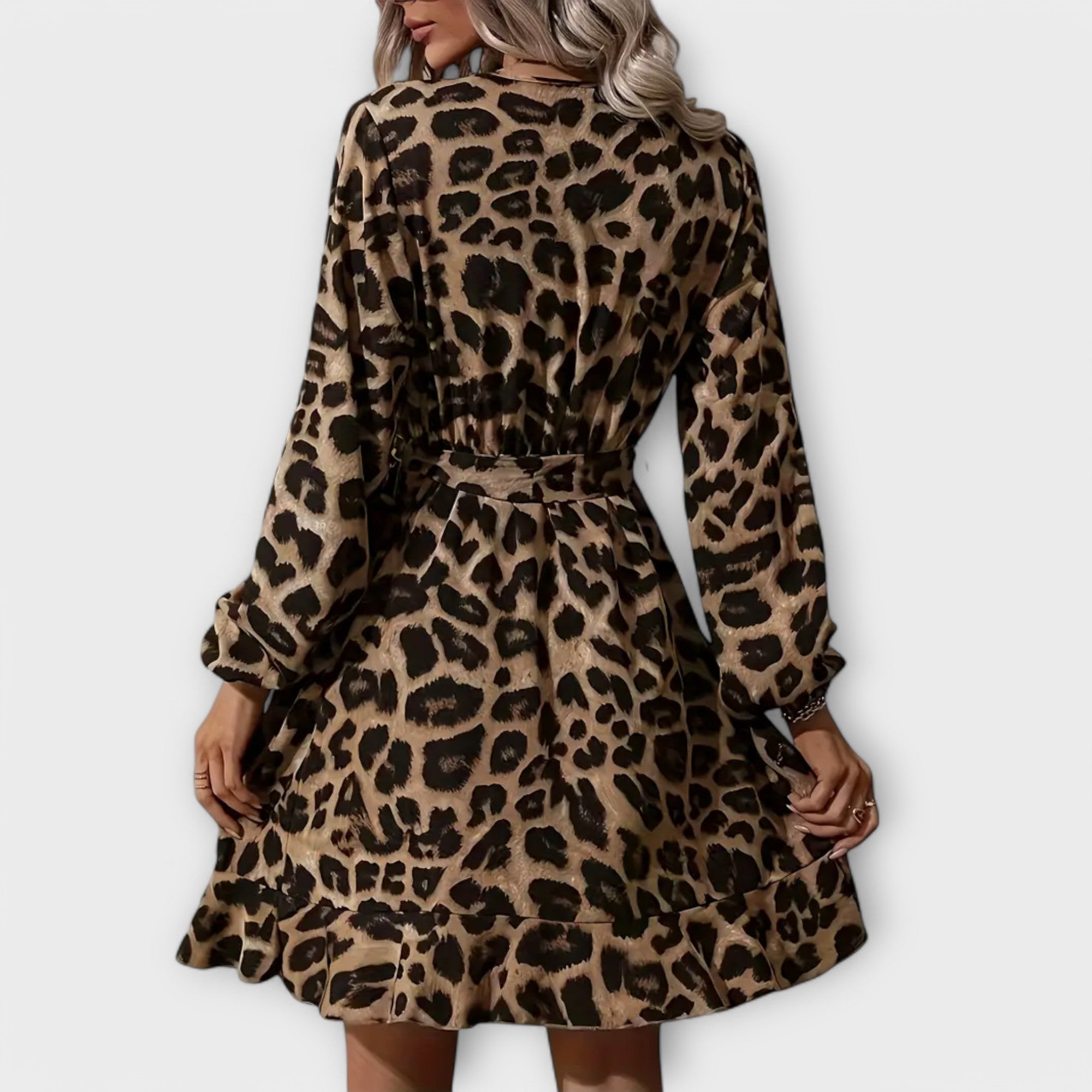 Muirgheal - Chic Leopard Print Dress - Charlotte & Willow, front