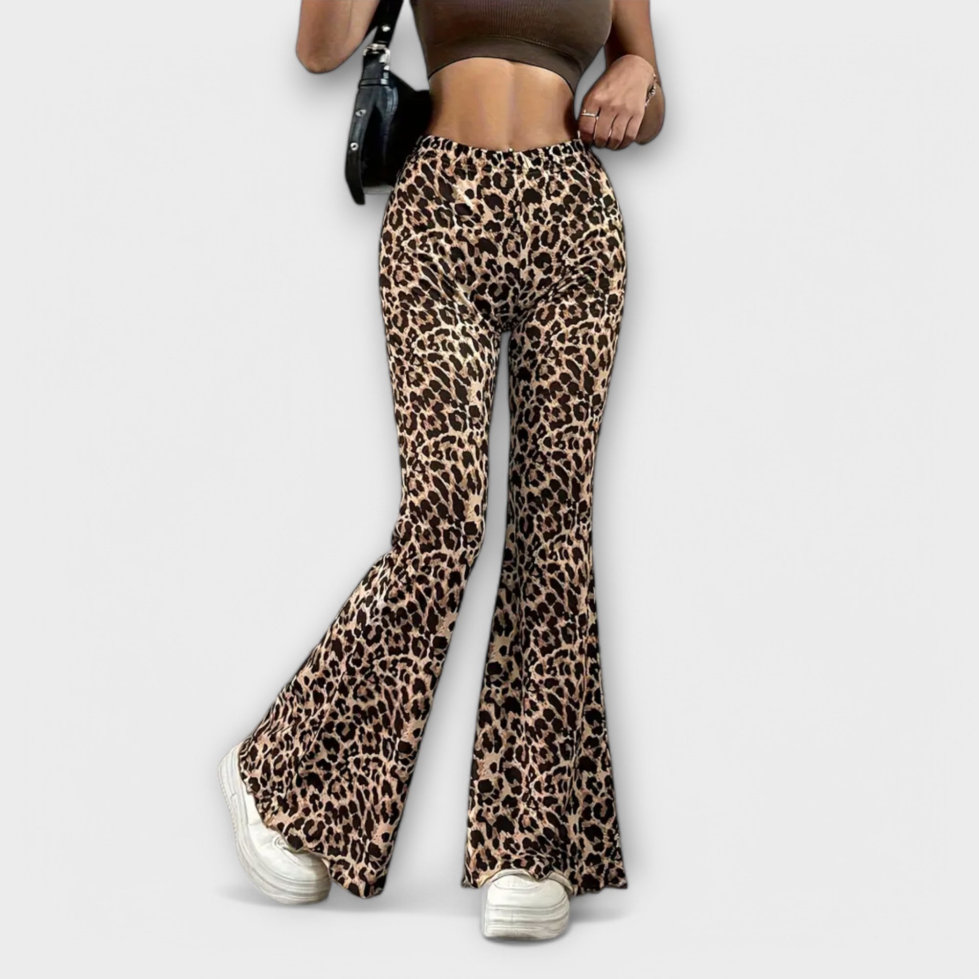 Sinéad - Leopard Print Bootcut Trousers - Charlotte & Willow