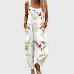 White Floral Dungarees - Charlotte & Willow