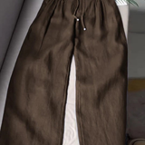 Camm | Wide-leg Pants in Cotton and Linen Blend