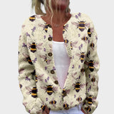 Inès - Chic Floral Knit Cardigan