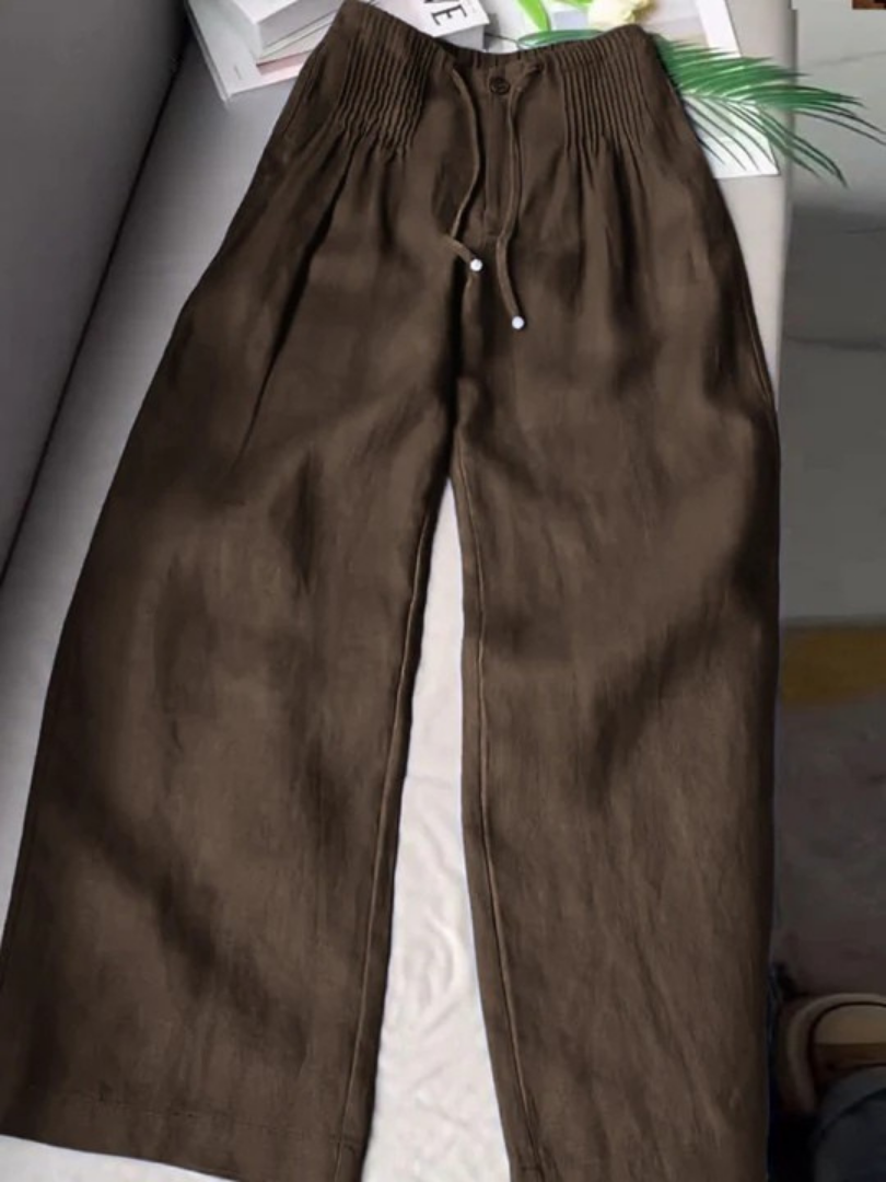 Camm | Wide-leg Pants in Cotton and Linen Blend