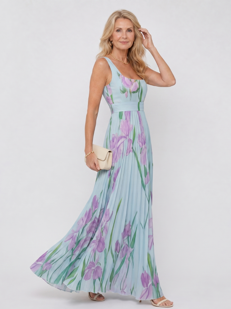 Sinead Pleated Midi Dress - Charlotte & Willow, detail