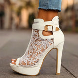Marie - Elegant Lace-Detail Heels
