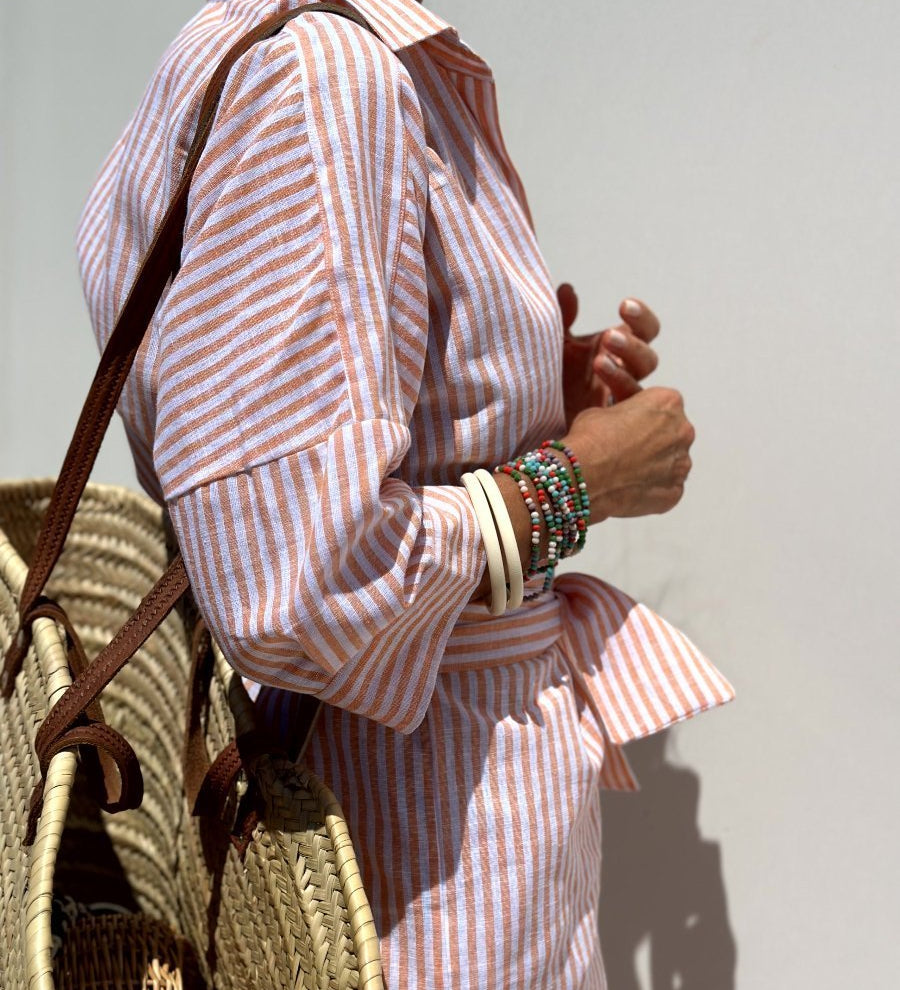 Muireann - Chic Striped Blouse - Charlotte & Willow, detail