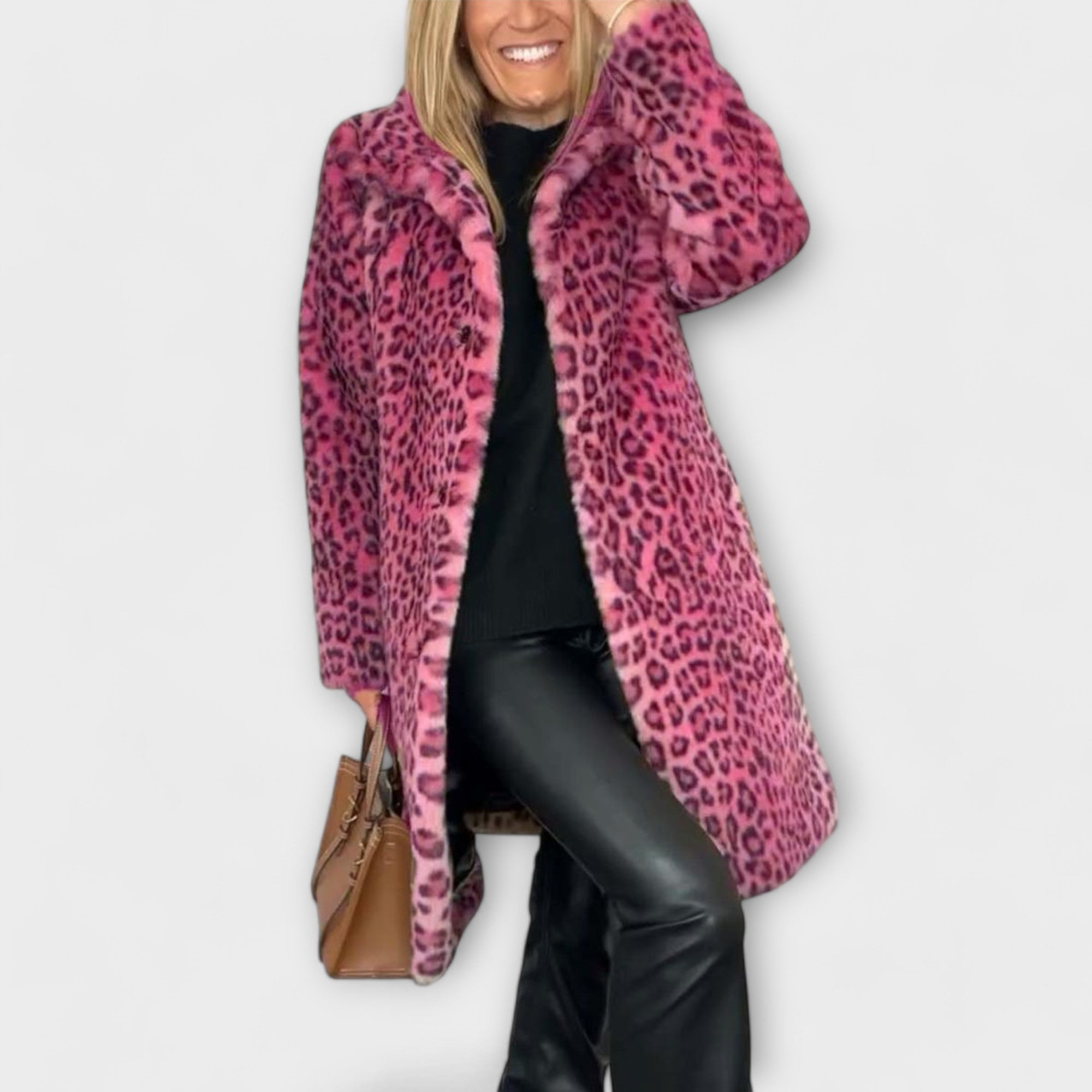 Maëva - Chic Leopard Print Coat - Charlotte & Willow, product photo 6