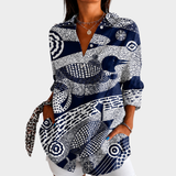Eileen - Coastal Mosaic Pattern Blouse