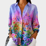Aoibheann - Sunset Garden Blouse with Wildflower Print