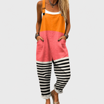 Orange Pink Black Dungarees - Charlotte & Willow