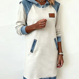 Katnise | Casual Hooded Dress with Contrasting Style