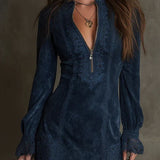 Gwenn | Suede Mini Dress with Lace