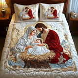 3-Piece Quilted Bed Set - Santa Claus Enchantment