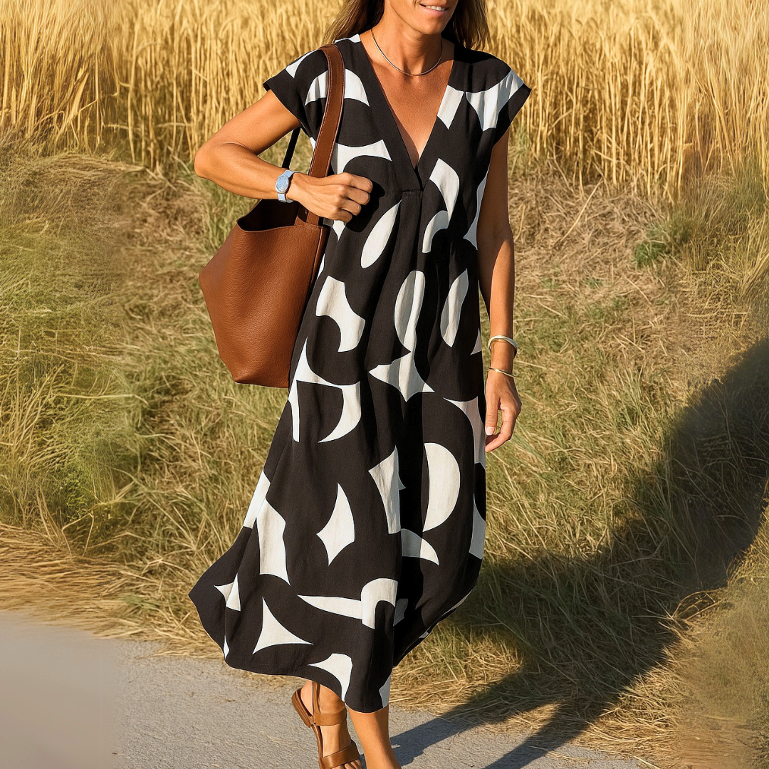 Deirbhile - Graceful Draped Dress - Charlotte & Willow, back